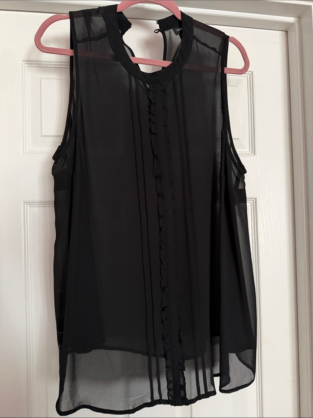 torrid Black Sheer Ruffle-Trim Sleeveless Camisole
